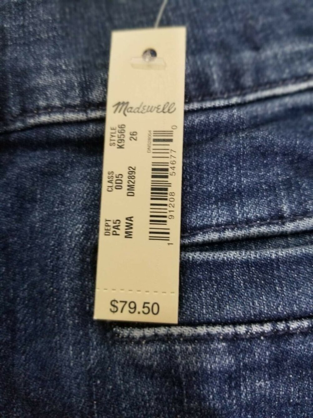 ❤️Madewell Women’s Blue Denim Mini Skirt Size 26 Button Front Stretch Jean Skirt - Picture 6 of 7